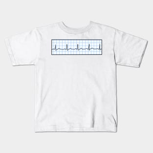 Hand Drawn Normal Electrocardiogram Light Blue Kids T-Shirt